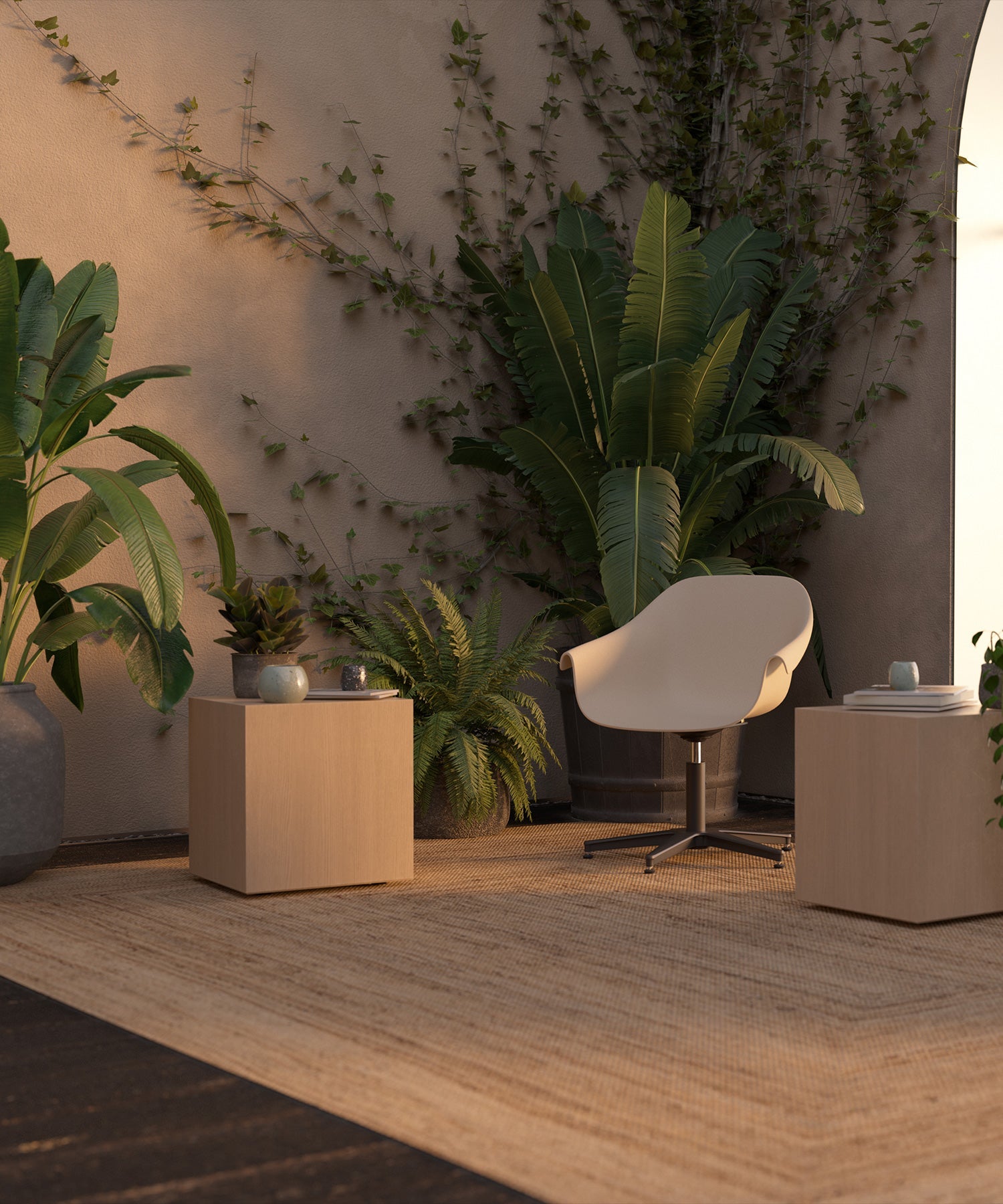 Eco beige ventestol med sort krydsfod fra Comfortel, frisørudstyr til frisørsalon med formstøbt skal